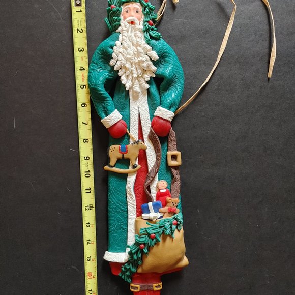 Cynthia Madrid Father Xmas Santa Midwest of Cannon Falls Wall Decor 18" Folk Art - Picture 9 of 9